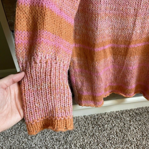 Free People Candy Stripe Alpaca Wool High Neck Oversized Sweater - Picture 3 of 5